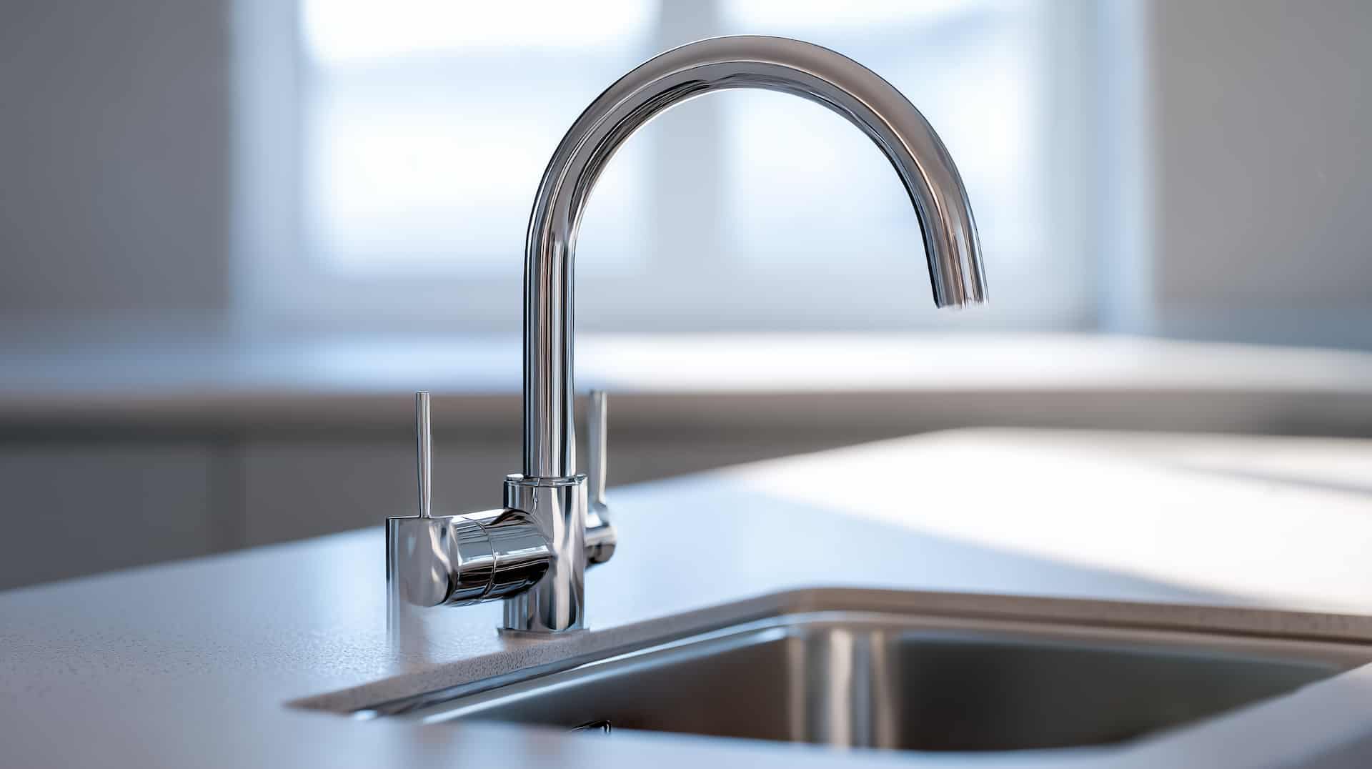 Moderni keittiöhana ja vesipiste lähikuvassa – vesipisteen siirto keittiöremontissa