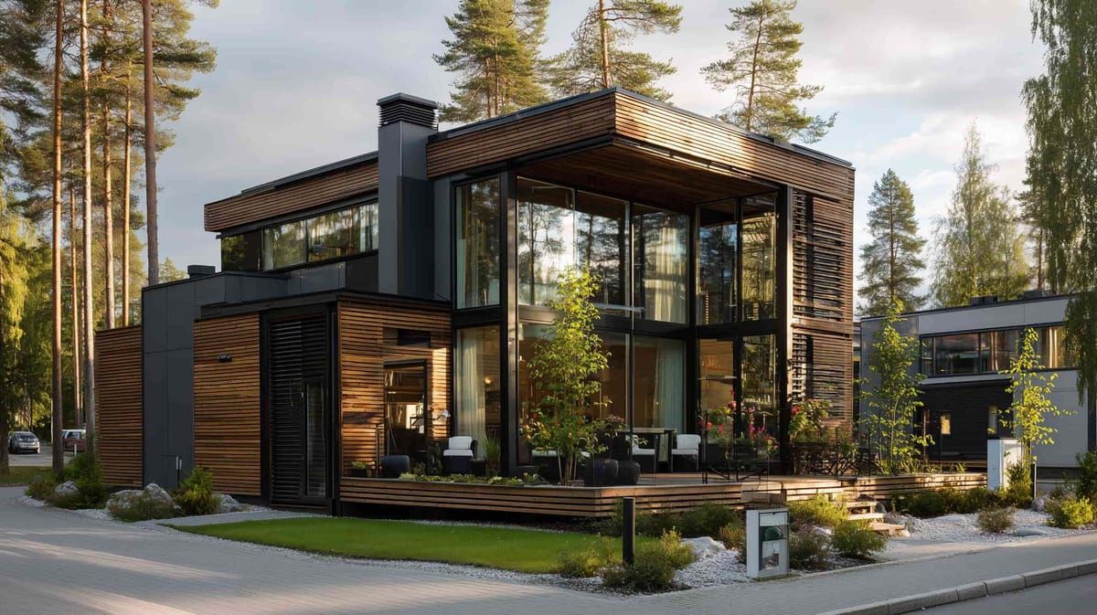 Lämpöpumppu talvella – suomalainen omakotitalo lumisessa maisemassa